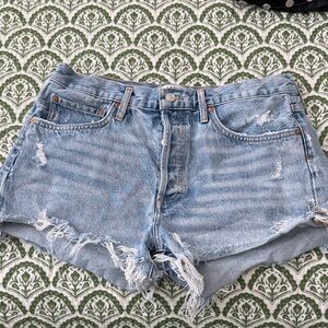 Agolde Light Blue Parker Jean Shorts
